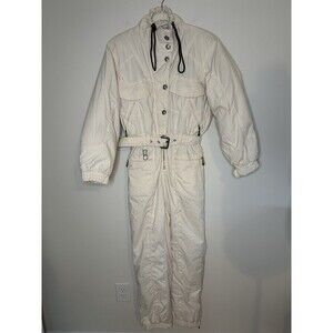 Fila Vintage Snowtime Snowsuit Ski Winter Women’s Sz 6 Off White #1144